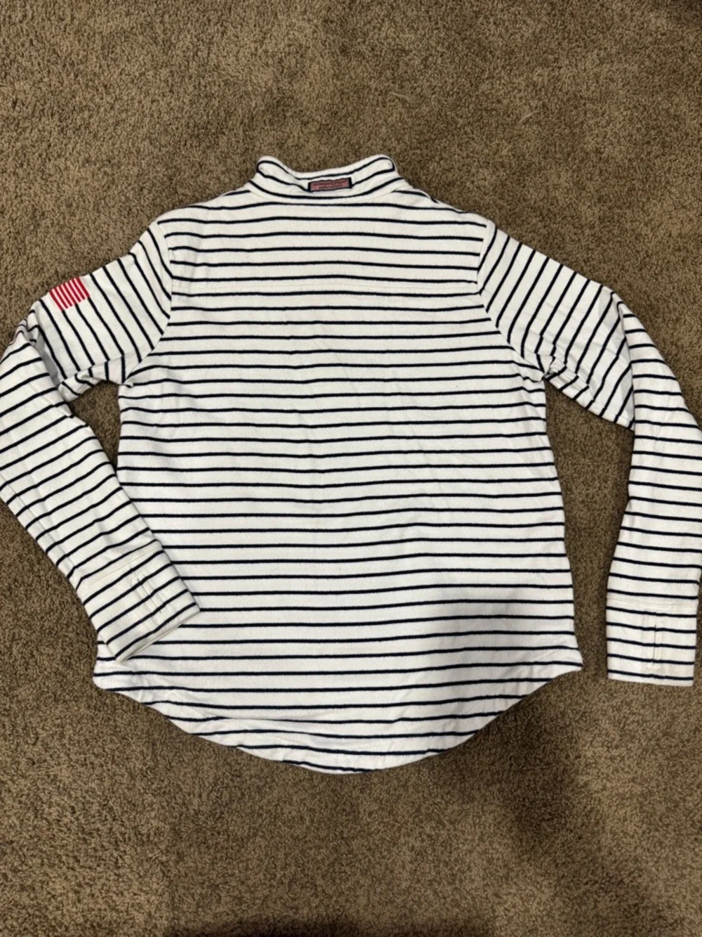 Vineyard Vines White & Navy Striped Quarter-Zip - Picture 10 of 10